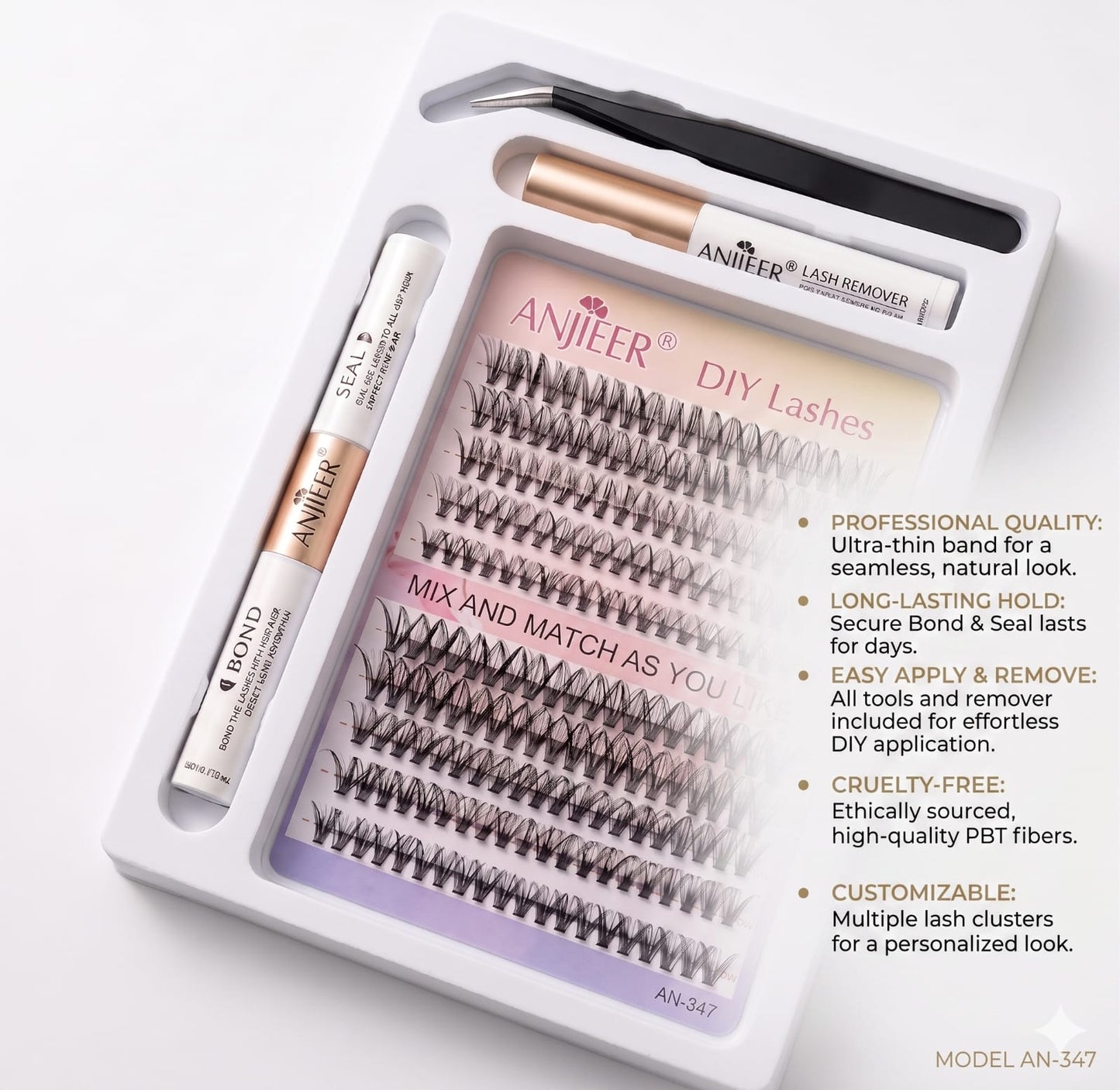 ANJIEER DIY Lash Extension Kit With Bond Seal And Remover