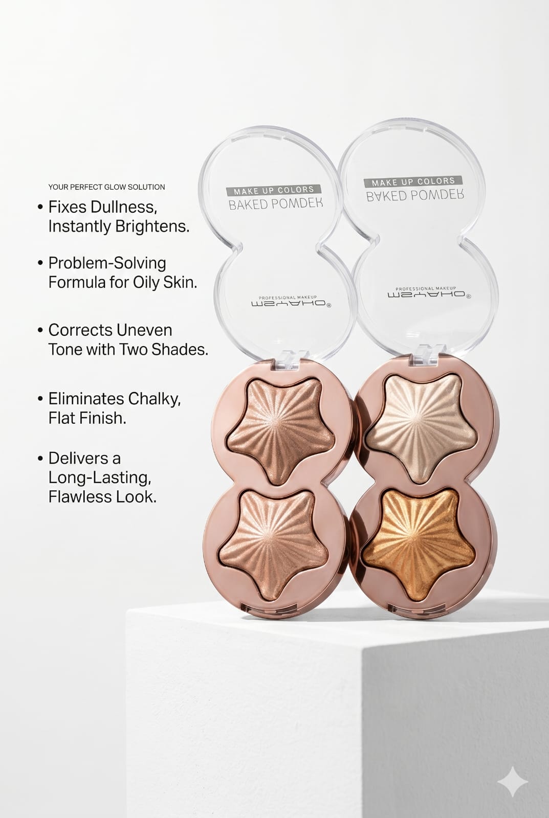 WSHAHO Star Sculpting Baked Powder Duo Highlighting Palette