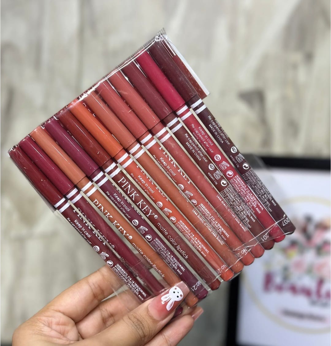 12-Pencils Pack Professional Matte Lip Pencils