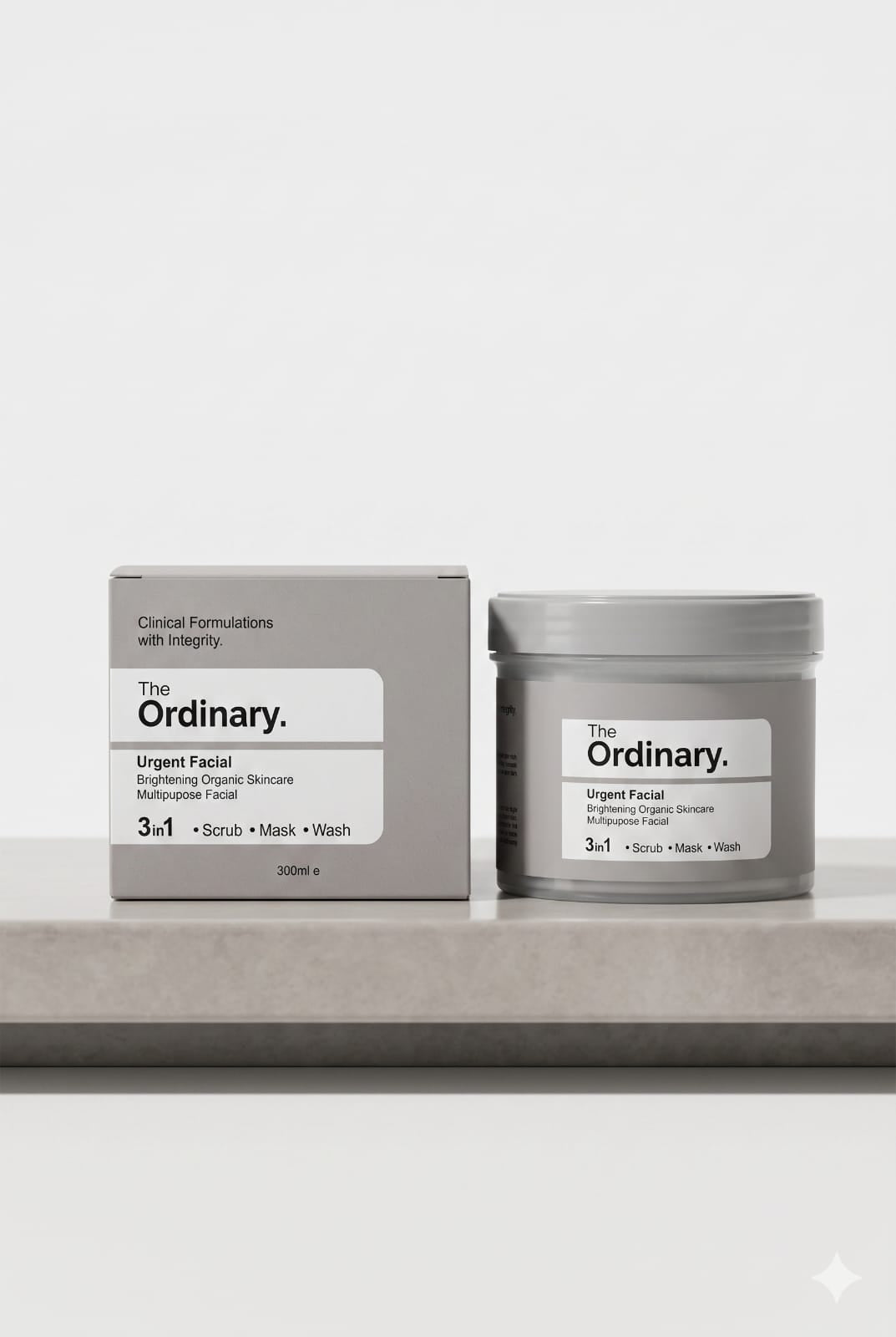 Urgent Facial: 3-in-1 Brightening Multipurpose Organic Scrub, Mask, and Wash – Instant Radiance, Clinical Integrity 300ml