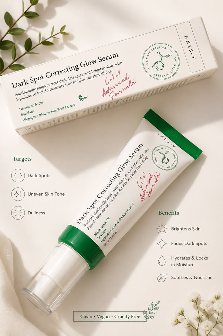 AXIS-Y Dark Spot Correcting Glow Serum 50ml | Brightening, Hydrating & Dark Spot Repair Serum
