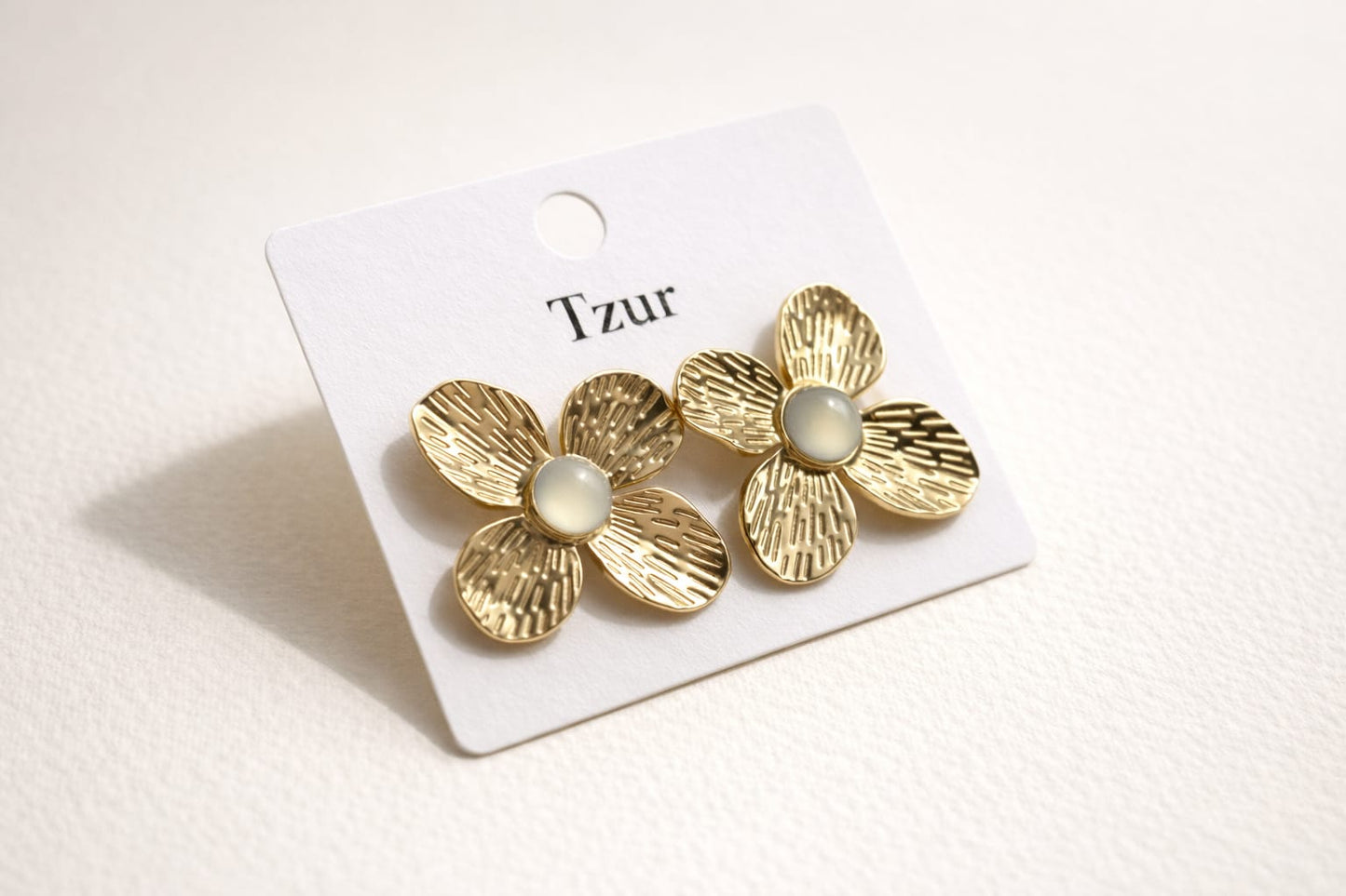 Zyra Zen Gold-Plated Stud Earrings + EID SPEACIAL GIFT FROM TZUR