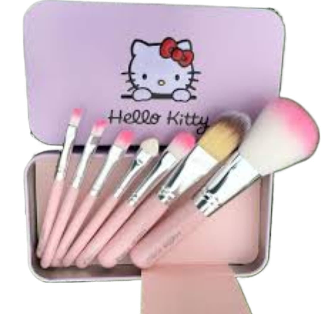 Cute Hello Kitty Makeup Brush Set 7 in 1 - Hello Kitty Pink