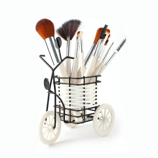 Beauty Naked 12-Pcs Professional Makeup Brush Set with Decorative Bicycle Stand