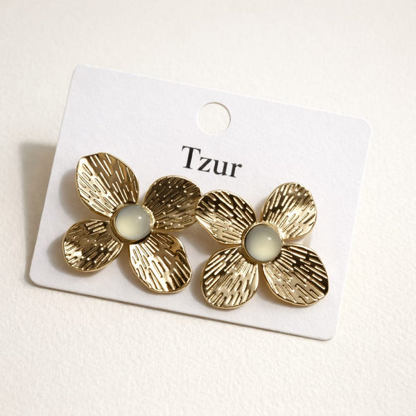 Zyra Zen Gold-Plated Stud Earrings + EID SPEACIAL GIFT FROM TZUR
