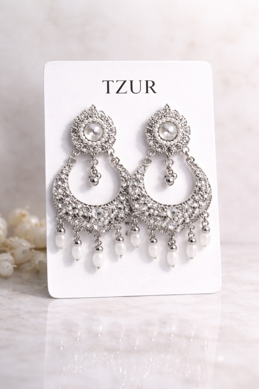 Luxe Chand Jhumkas – Crystal Statement Earrings