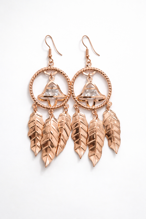 Luxury Feather Drop Earrings – Elegant Jewelry for Women