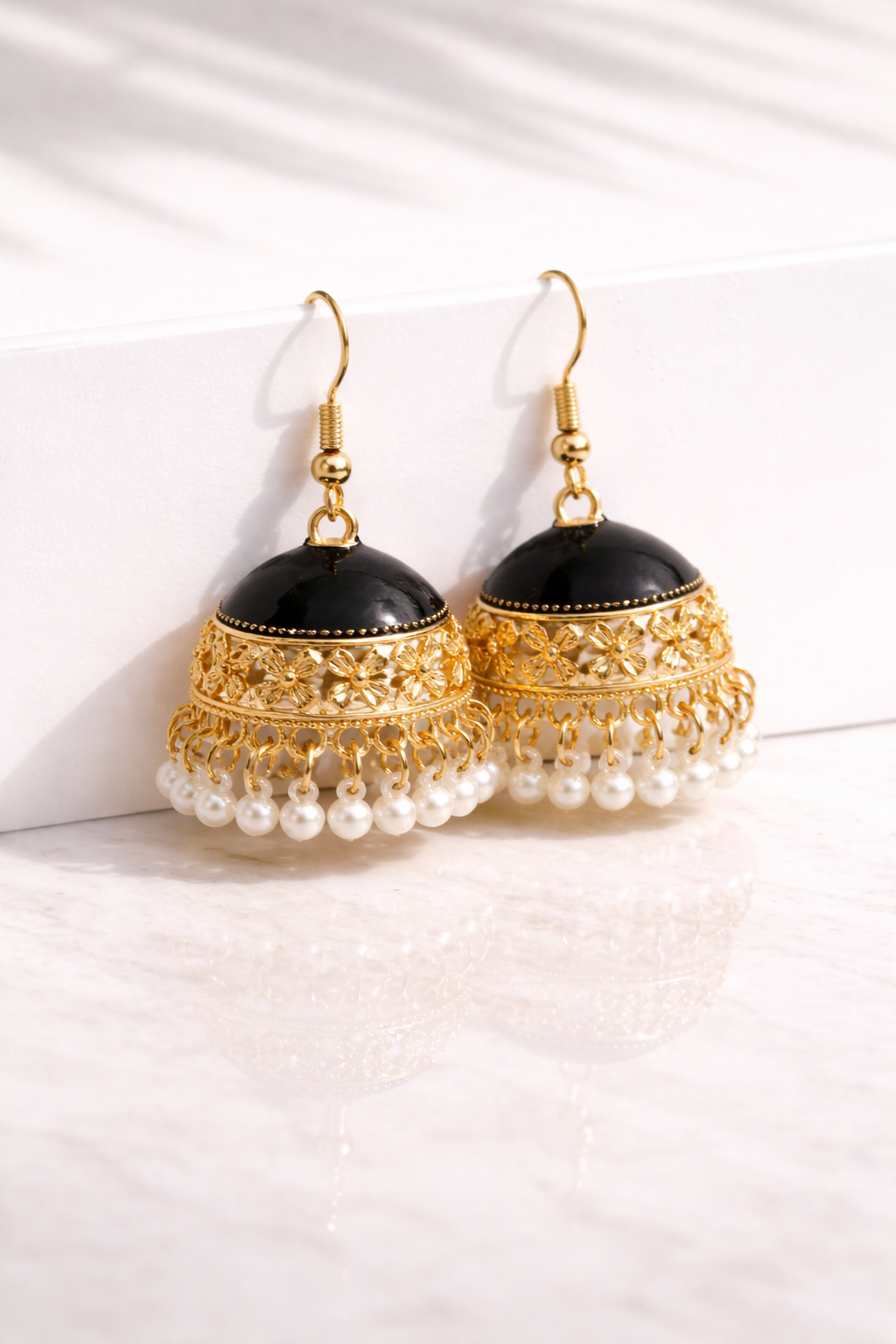 Emerald Royal Jhumkas – Luxury Pearl Drop Statement Earrings