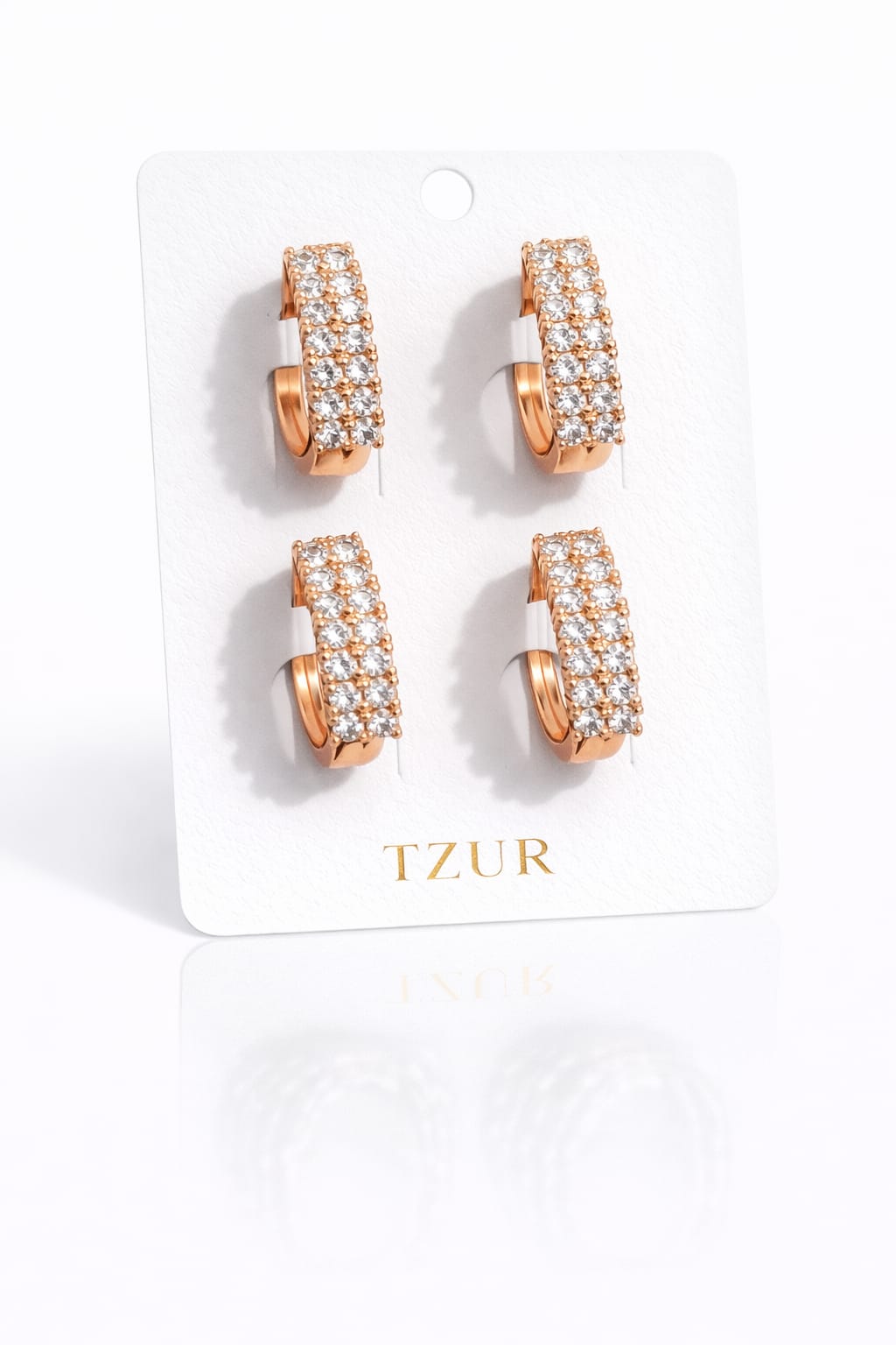 Rose Gold Pavé Crystal Huggie  + EID SPEACIAL GIFT FROM TZUR