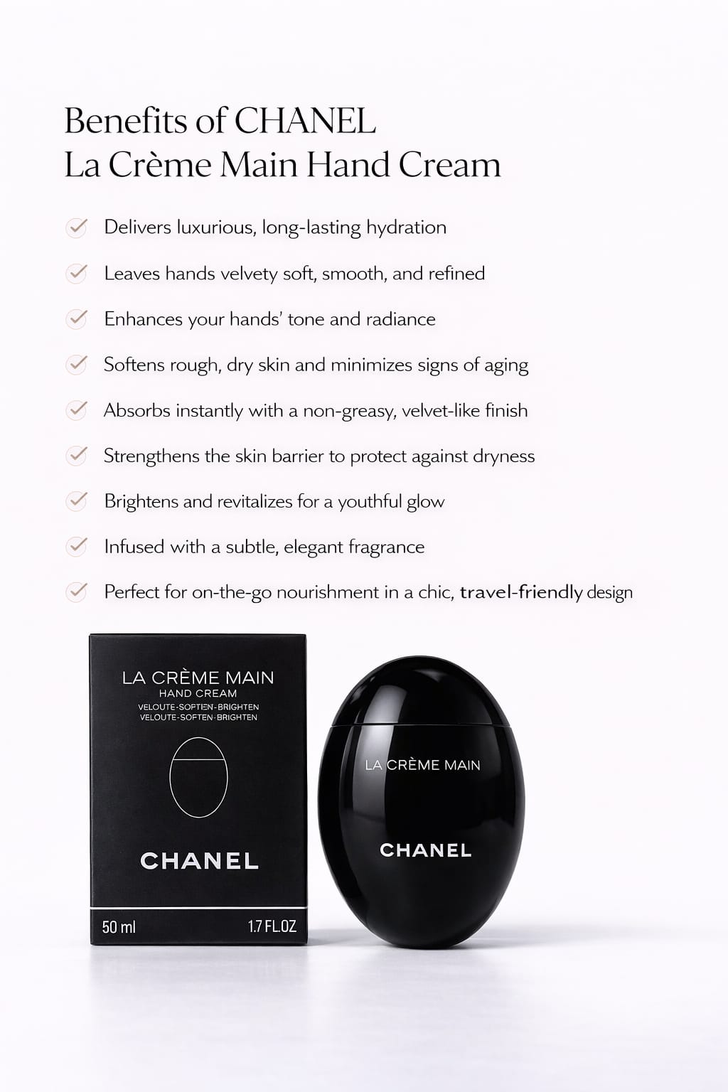 CHANEL La Crème Main Hand Cream – Luxurious Hydrating & Smoothing Hand Care (50ml)