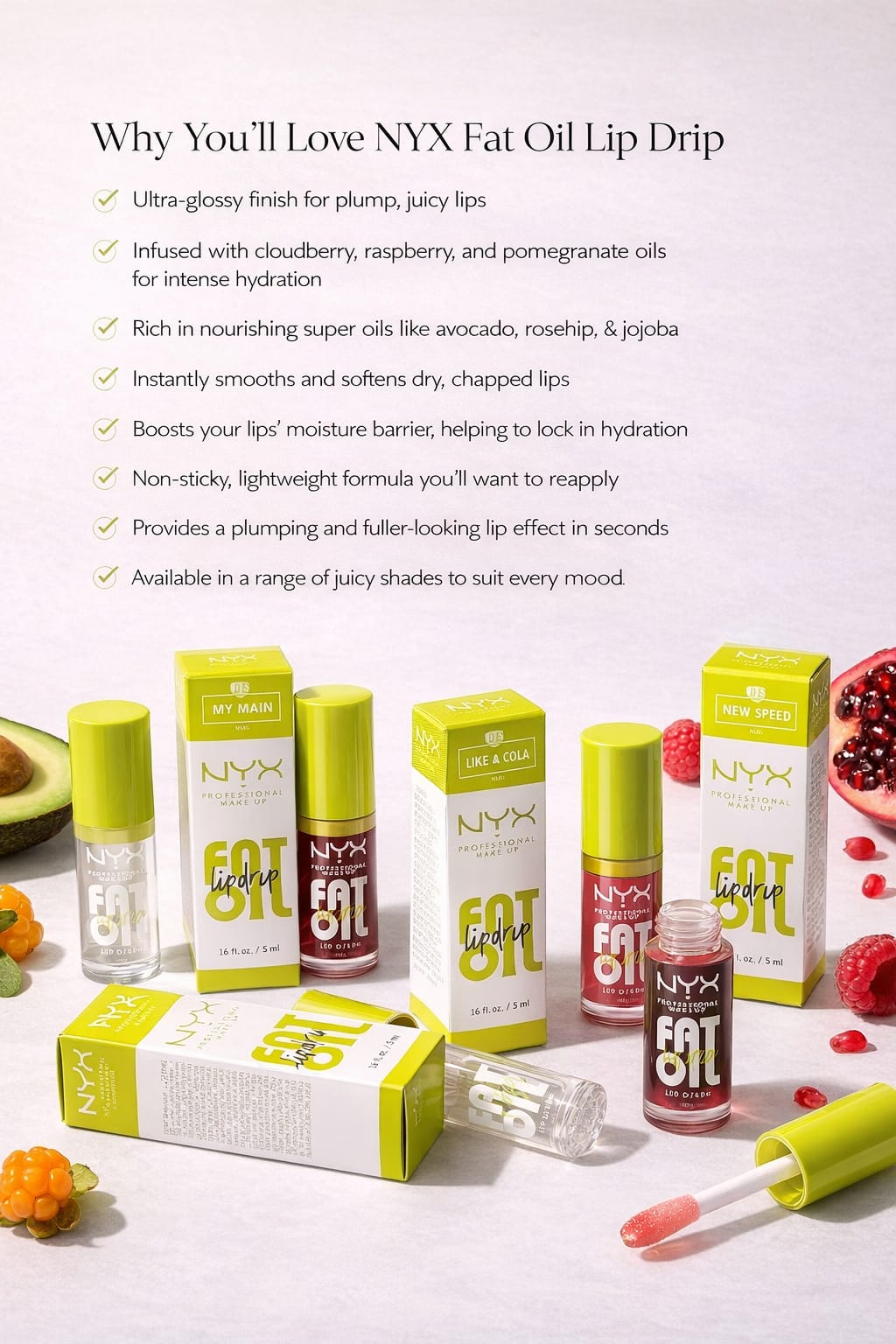 NYX Fat Oil Lip Drip – Ultra-Glossy Hydrating Lip Oil for Plump, Juicy Lips