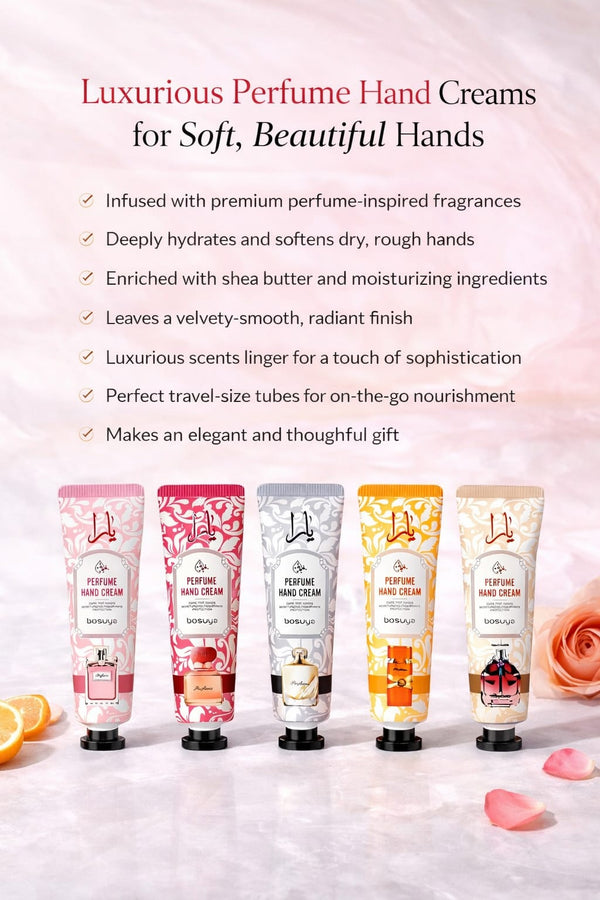 YAARA Bosuya Perfume Hand Cream Set – Deep Hydration + Long-Lasting Luxury Fragrance (5-Piece Collection)