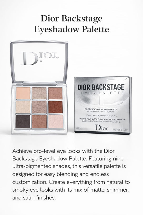 Dior Backstage Eyeshadow Palette – 9 Ultra-Pigmented Shades | Pro-Level Blendable Eye Makeup