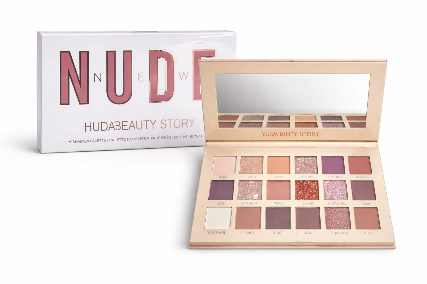 Huda Beauty Nude Eyeshadow Palette – 18 Ultra-Pigmented Shades | Soft Glam to Bold Looks