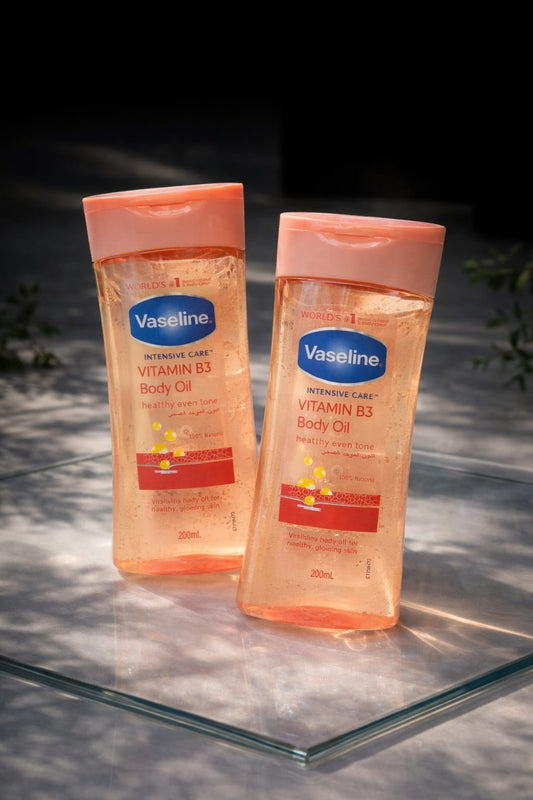 Vaseline Vitamin B3 Body Oil – Deep Hydration & Even Tone Glow