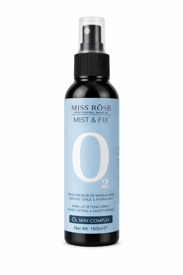 MISS ROSE O₂ Mist & Fix Setting Spray – Long-Lasting Makeup Lock + Hydrating Glow Finish (160ml)