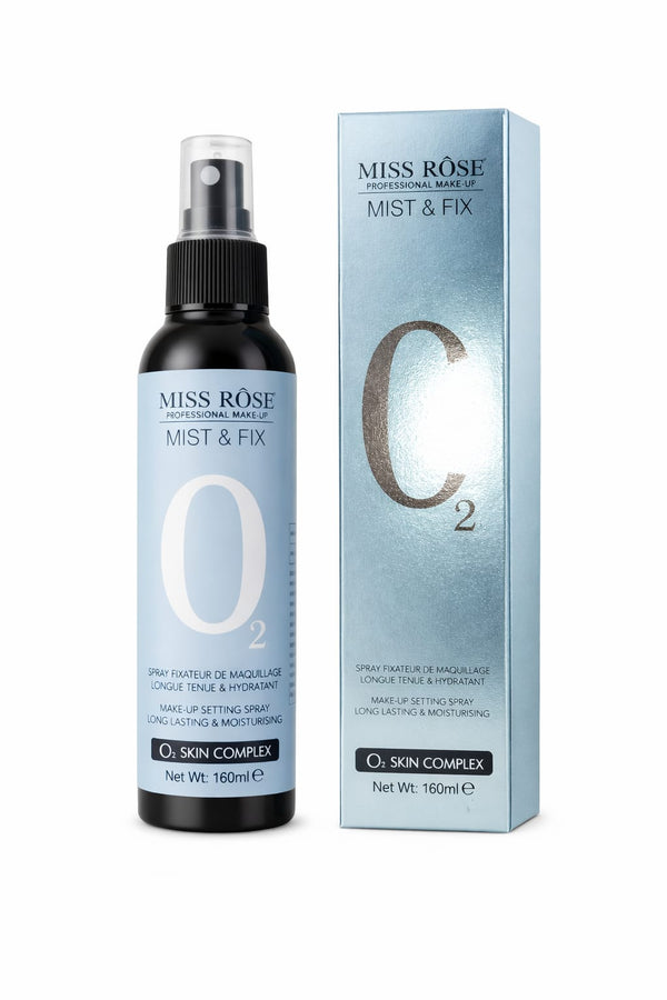 MISS ROSE O₂ Mist & Fix Setting Spray – Long-Lasting Makeup Lock + Hydrating Glow Finish (160ml)