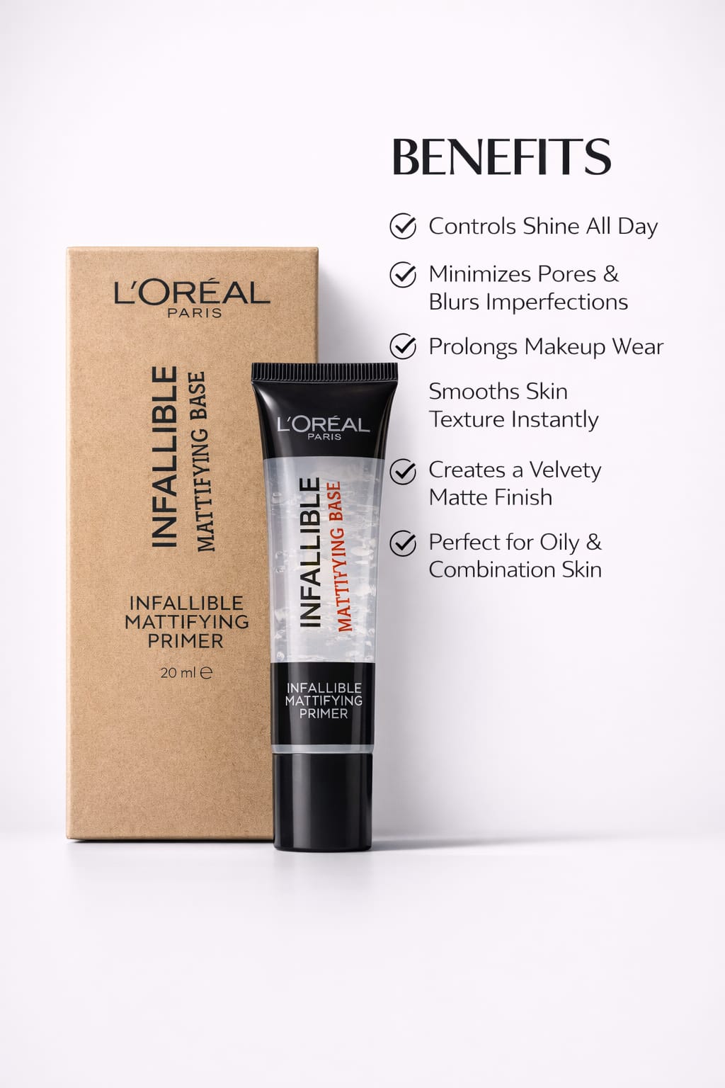 L’Oréal Paris Infallible Mattifying Primer – Oil Control & Pore Minimizing Base (30ml)