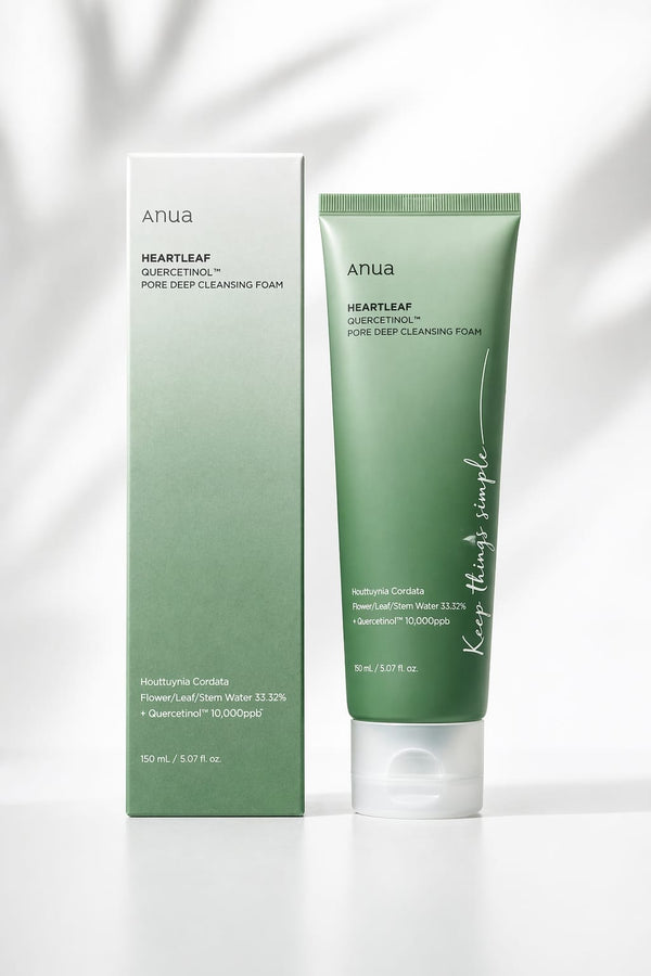 Anua Heartleaf Pore Deep Cleansing Foam (150ml) – Deep Pore Clean | Oil Control | Acne-Calming Korean Cleanser