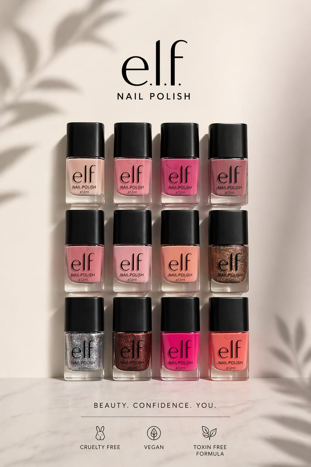 e.l.f Premium Nail Polish Collection – Ultra Glossy, Long-Lasting, Salon Finish