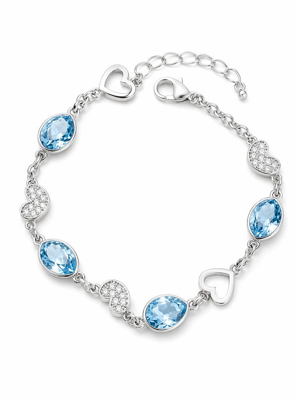 Celestial Hearts Crystal Bracelet – Aqua Luxe Edition