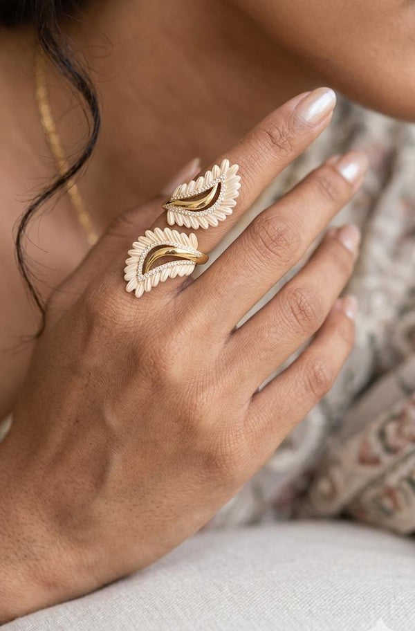 Golden Feather Luxe Adjustable Ring