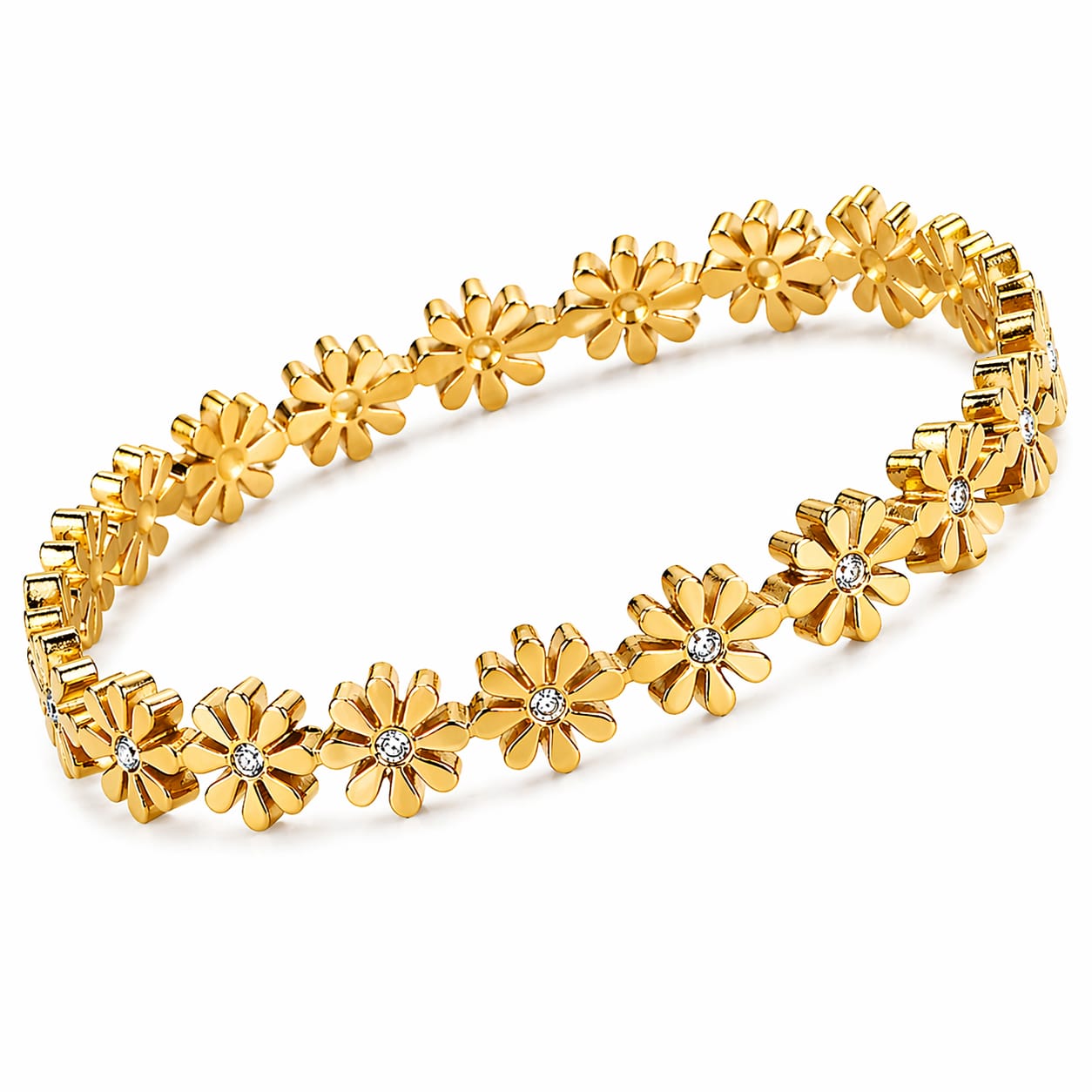 Golden Daisy Luxe Bracelet – Floral Elegance Edition