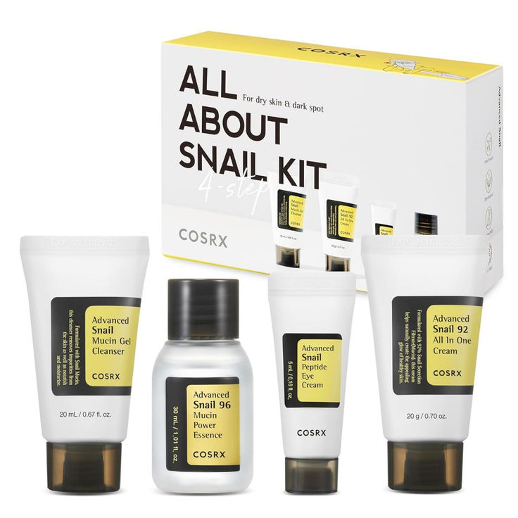 COSRX All About Snail Trial Kit (4 Pcs) | Deep Hydration, Skin Repair & Glow Boost Set | Snail Mucin Skincare Mini Routine