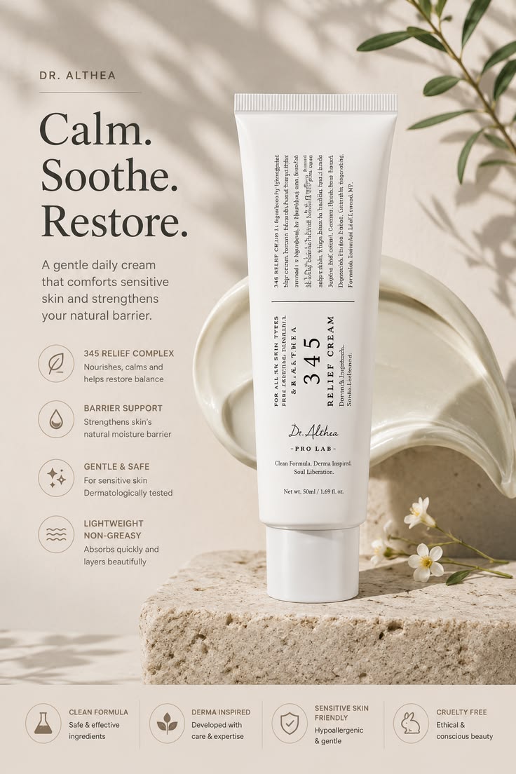 Dr. Althea 345 Relief Cream Calms, Repairs & Hydrates Your Skin