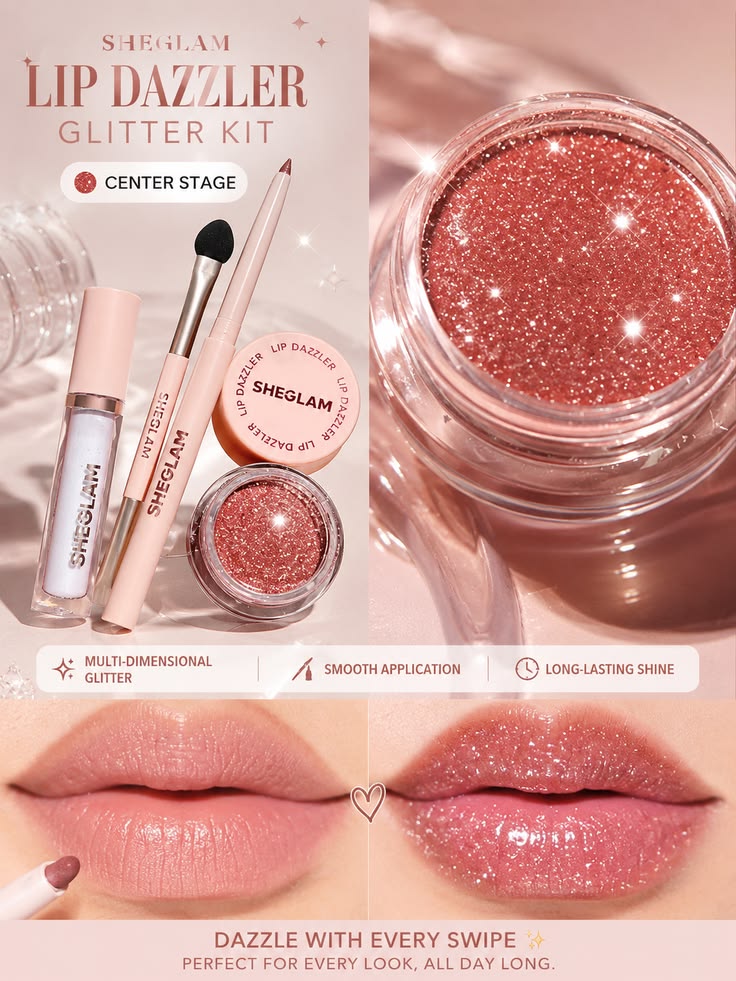 SHEGLAM Lip Dazzler Glitter Kit – Sparkle, Shine & Steal the Spotlight!
