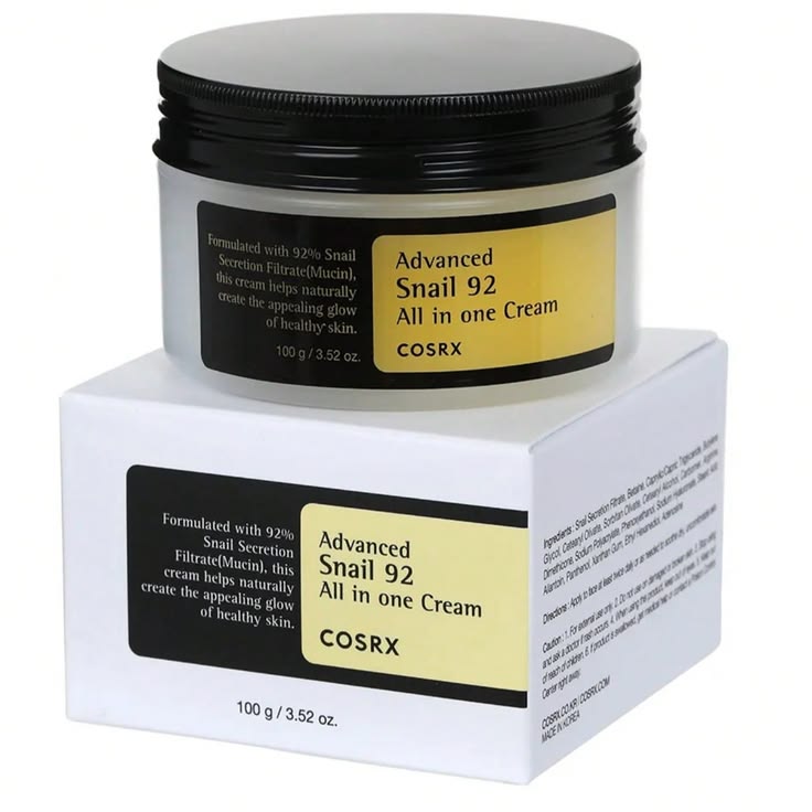 COSRX Advanced Snail 92 All-In-One Cream 100ml | Deep Hydration, Skin Repair & Glass Skin Glow Moisturizer for Smooth, Plump, Healthy Skin