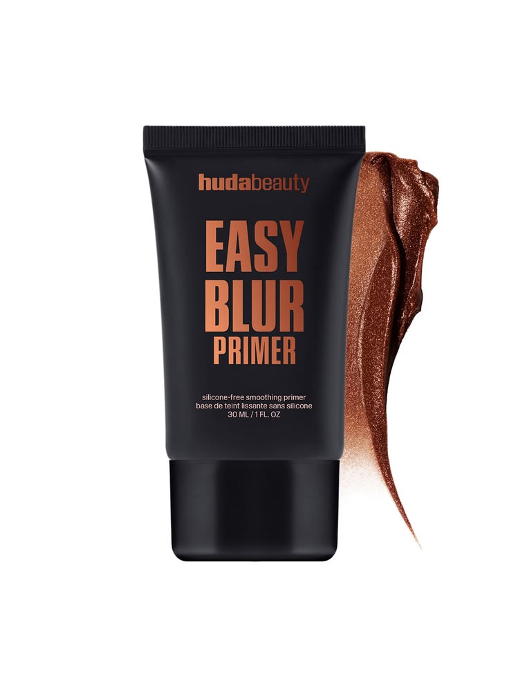 Huda Beauty Easy Blur Primer Bronze Fudge 30ml – Silicone-Smooth Blurring Primer from South Korea | Pore Minimizer, Skin Perfector, Long-Wear Makeup Grip