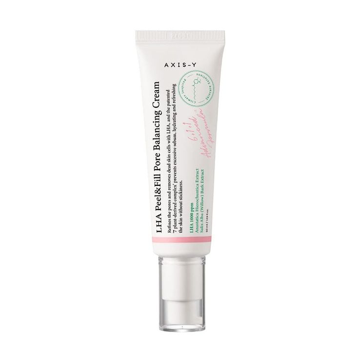 AXIS-Y LHA Peel & Fill Pore Balancing Cream 50ml | Korean Pore-Minimizing, Oil Control & Glass Skin Moisturizer | Refines Texture, Hydrates & Tightens Pores