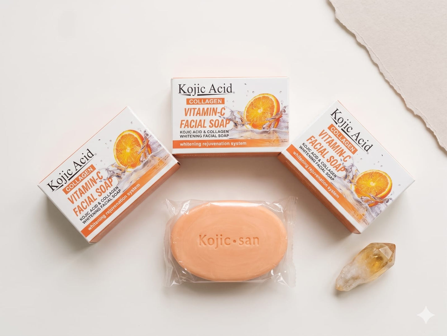 Kojic Acid & Collagen Vitamin-C Whitening Facial Soap – Instant Tan Removal