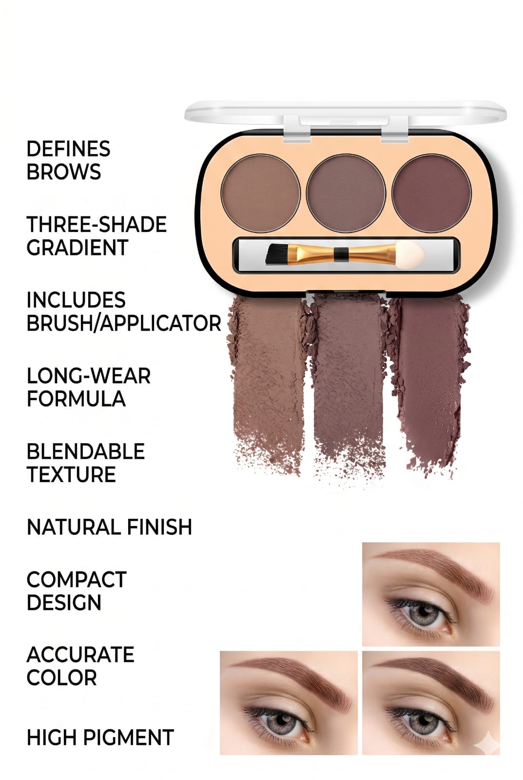 Professional 3-Color Eyebrow Sculpting Palette