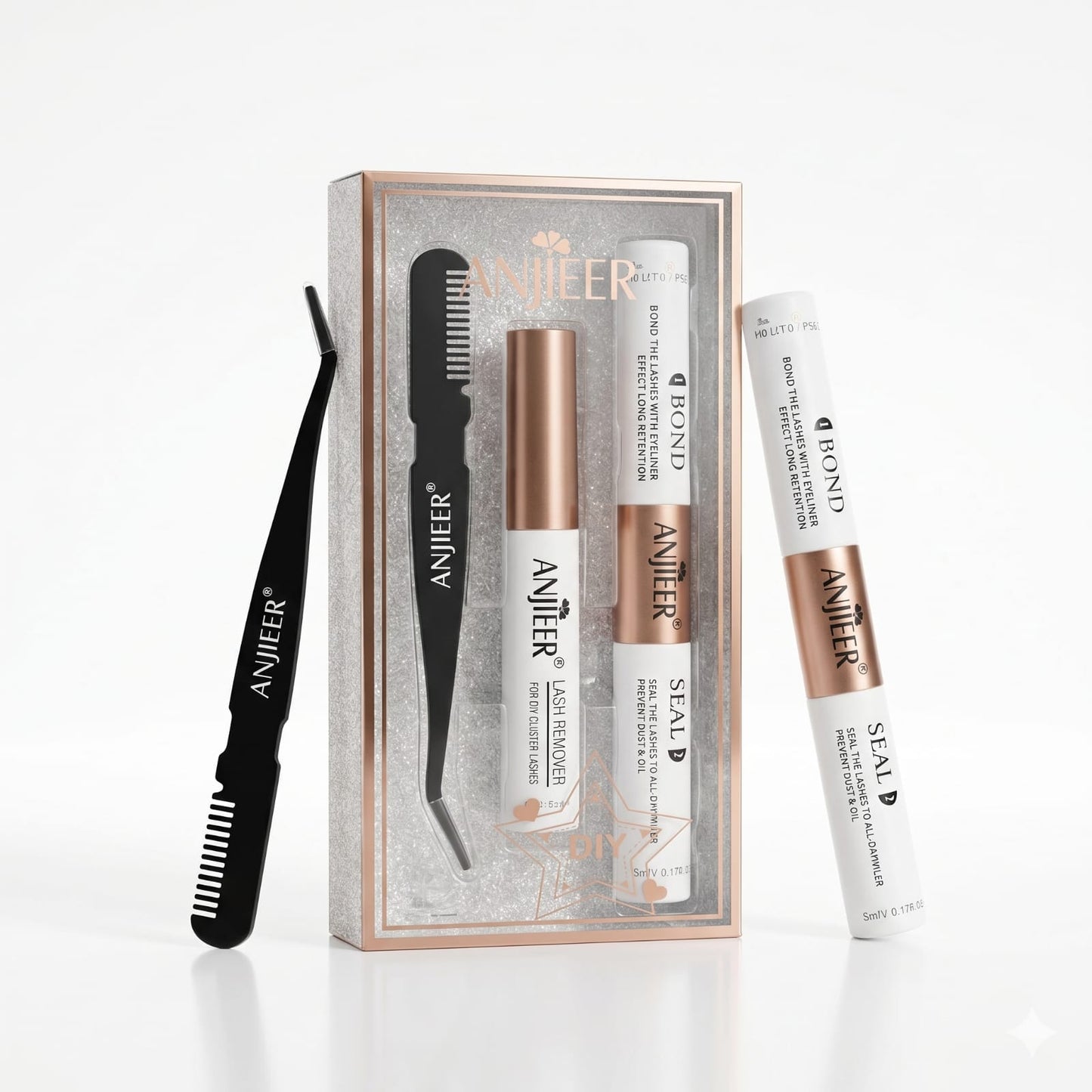 Anjieer™ DIY Cluster Lash Bond and Seal + Remover 3-Piece Kit
