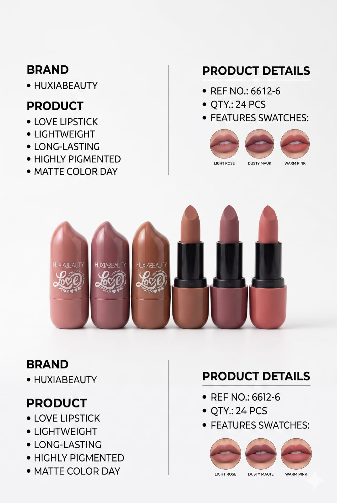 Elevate your beauty routine with these HoxiaBeauty matte lipsticks. This collection offers a curated selection of six stunning shades, designed to provide long-lasting, highly pigmented color that stays vibrant throughout your day.