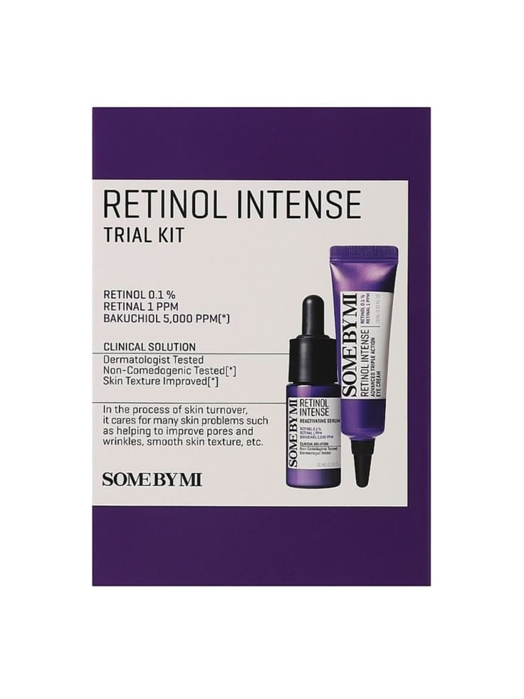 Some By Mi Retinol Intense Trial Kit – Retinol Eye Cream 10ml + Retinol Serum 10ml | Anti-Aging, Firming & Brightening Skincare Set