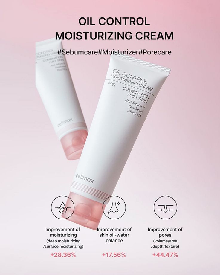 Celimax Oil Control Moisturizing Cream 80ml | Lightweight Hydration | Sebum Control | Non-Greasy Daily Face Moisturizer