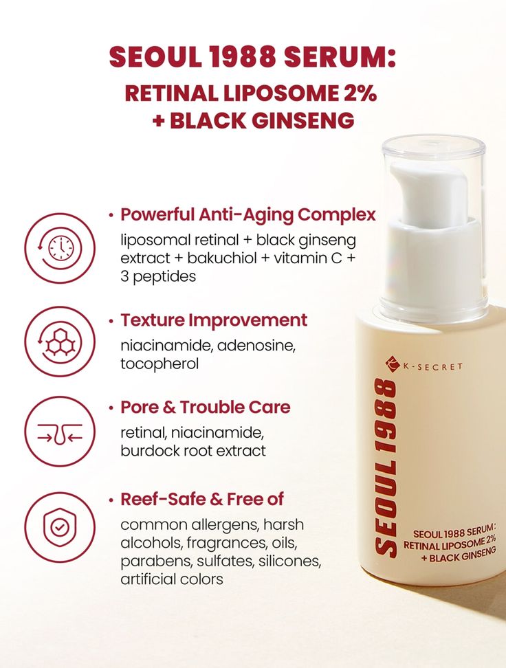 K-Secret Seoul 1988 Retinol & Black Ginseng Serum – 30ml