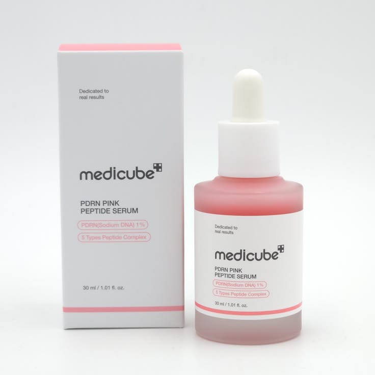 Medicube PDRN Pink Peptide Serum 30ml | Glass Skin Repair Serum | Peptide & PDRN Anti-Aging Serum | Hydrating, Firming & Brightening Korean Skincare