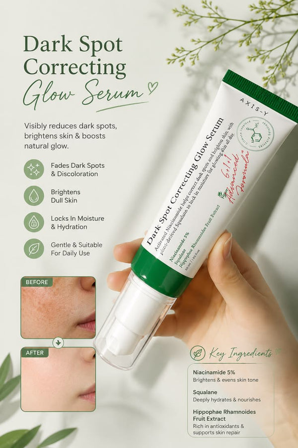 AXIS-Y Dark Spot Correcting Glow Serum 50ml | Brightening, Hydrating & Dark Spot Repair Serum