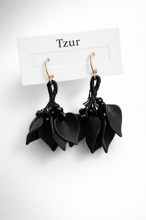 Midnight Matte Petal Tassel Earrings + EID SPEACIAL GIFT FROM TZUR