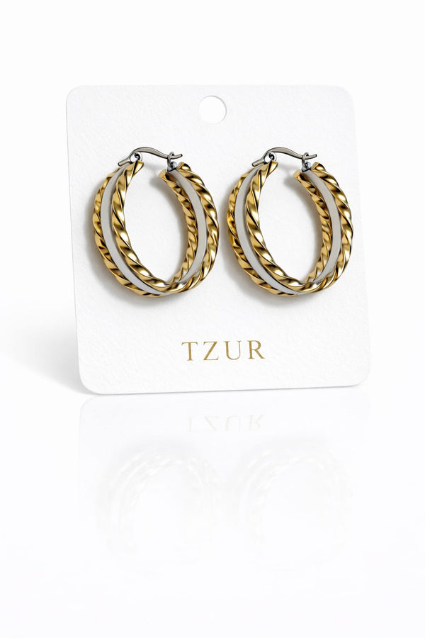 Korean Style Crystal Floral & Twisted Hoop Collection + EID SPEACIAL GIFT FROM TZUR