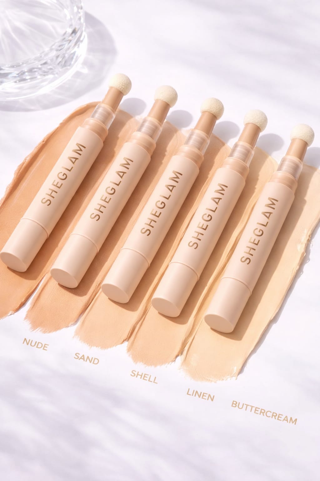 SHEGLAM Cushion Concealer Pen – Lightweight Full Coverage Concealer with Precision Sponge Applicator (All Shades)