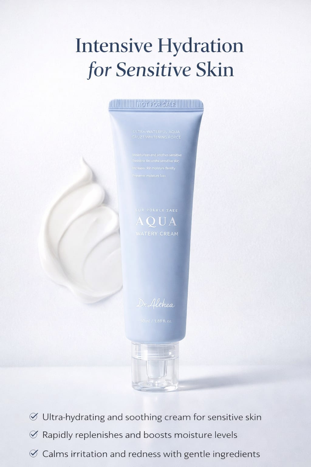 Dr. Althea Aqua Watery Cream – Ultra Hydrating Moisturizer for Sensitive Skin | Lightweight Soothing Korean Skincare (50ml)