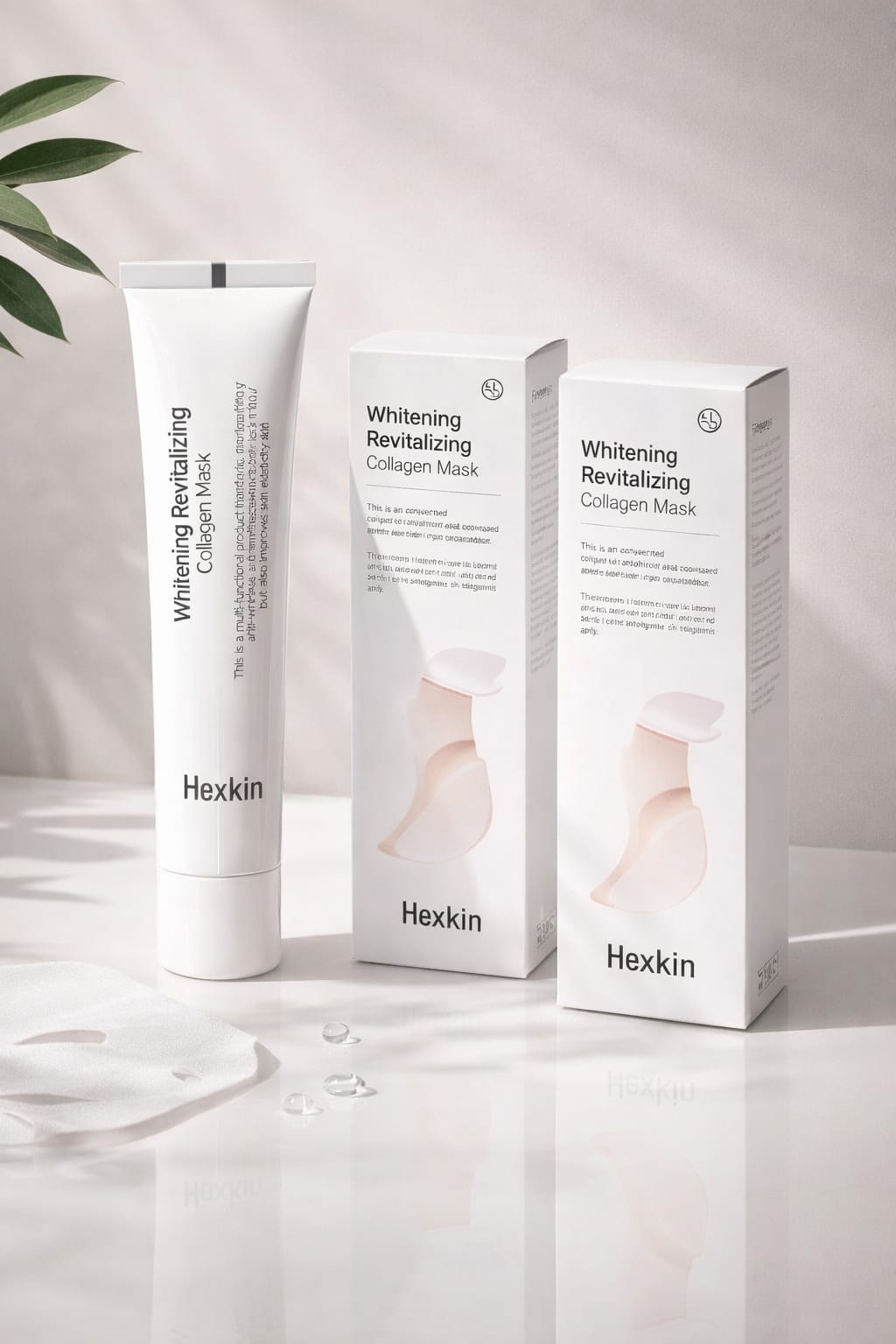 Hexkin Whitening Revitalizing Collagen Mask – Deep Hydration & Brightening Face Mask | Anti-Aging, Smooth & Glowing Skin