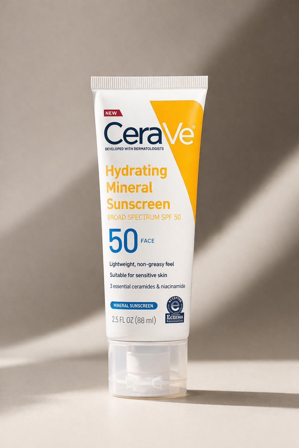 CeraVe Hydrating Mineral Sunscreen SPF 50 – Broad Spectrum Protection with Skin Barrier Care