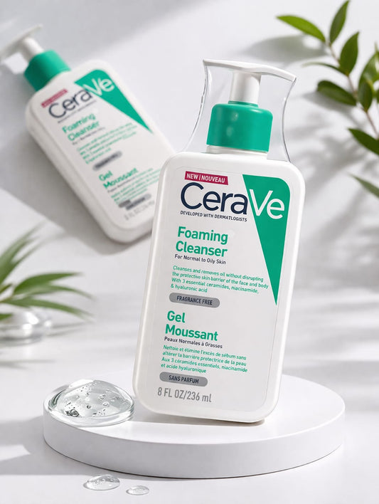 CeraVe Foaming Facial Cleanser (236ml) – Oil Control, Gentle Daily Face Wash for Normal to Oily Skin