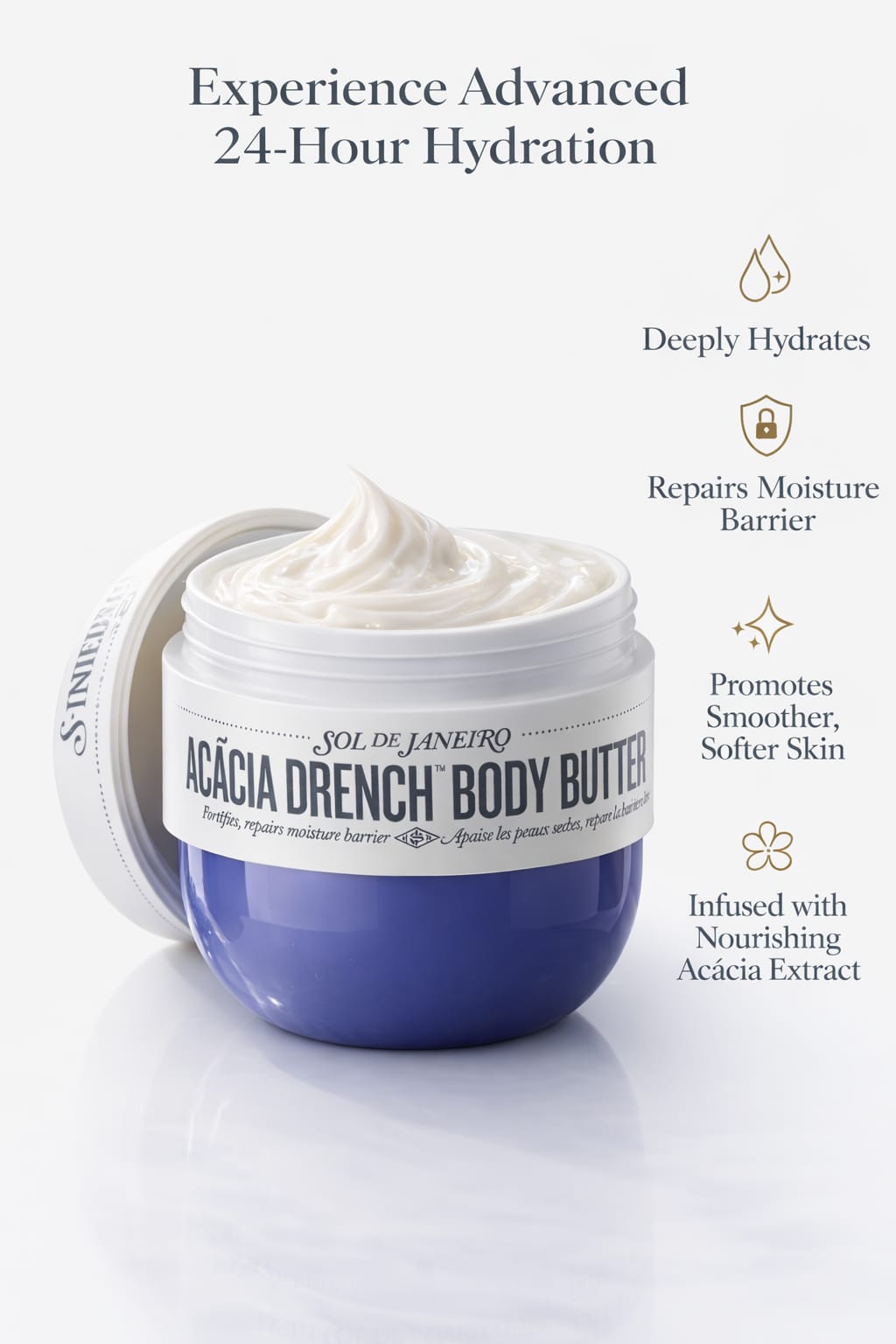 Sol De Janeiro Delícia Drench Body Butter – Deep Hydration & Skin Repair Cream